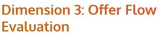 Gradient text headline that reads- Dimension 3: Offer Flow Evaluation