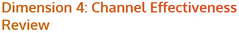 dimension 4: channel effectiveness review